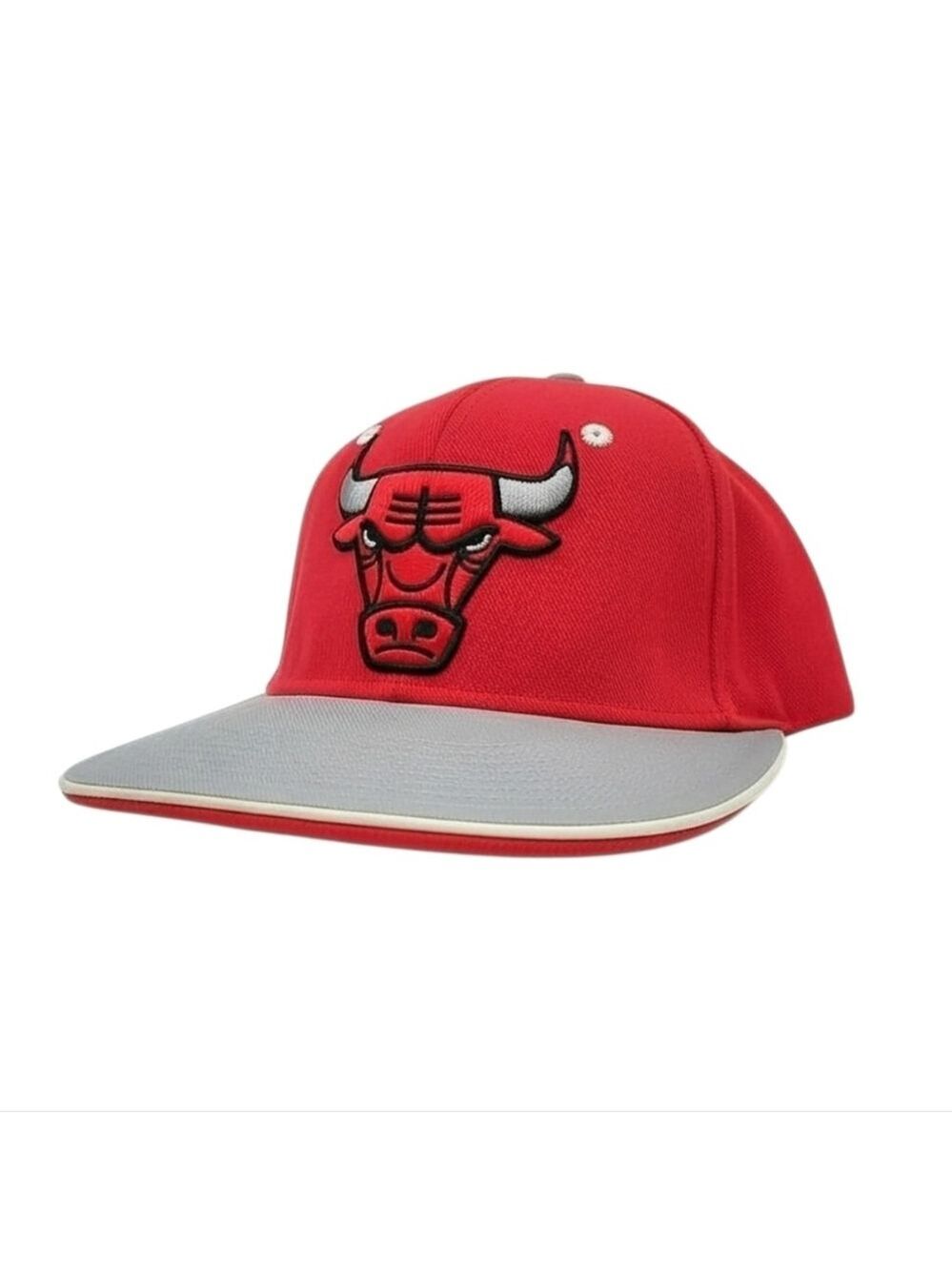 Adidas Chicago Bulls Snapback Flat Brim Cap Red Gray